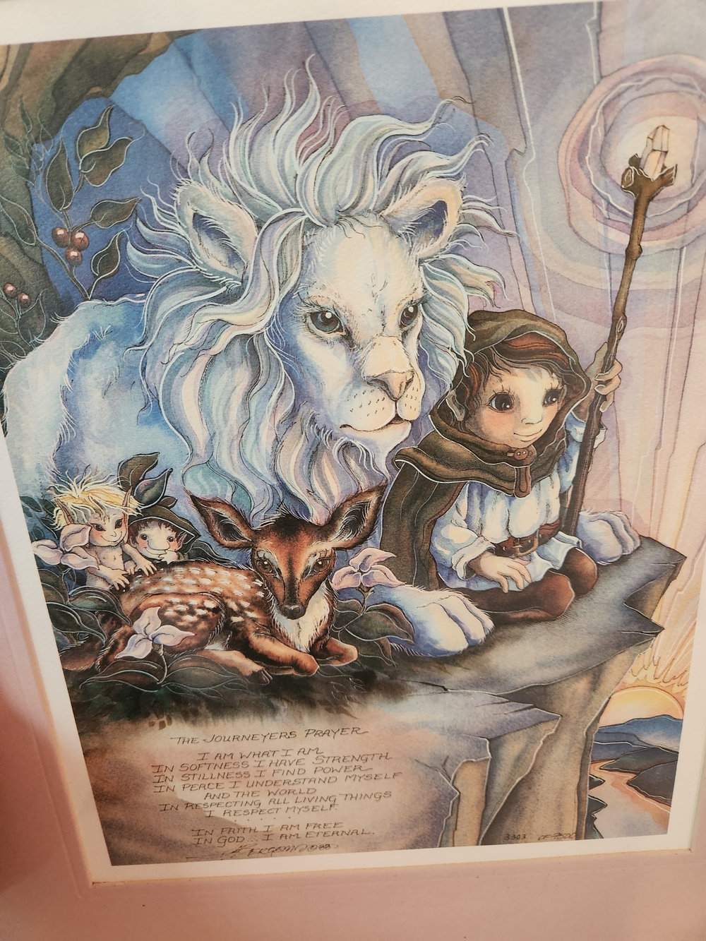 Jody Bergsma Limited Lithograph Print Numbered Journeyers Prayer 1988 Vintage
